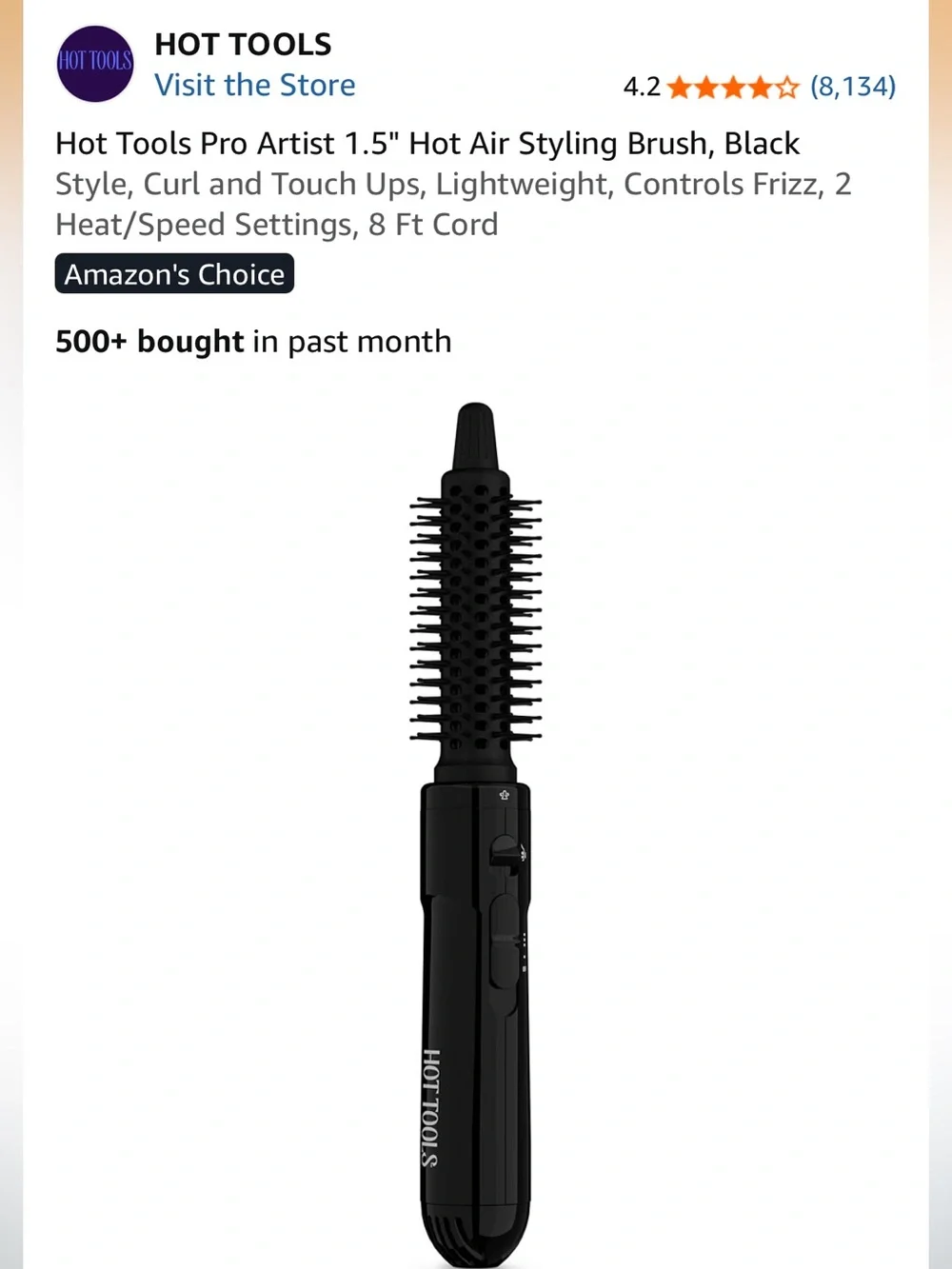 Hot Tools new Pro Artist Black Hot Air Brush - new in box